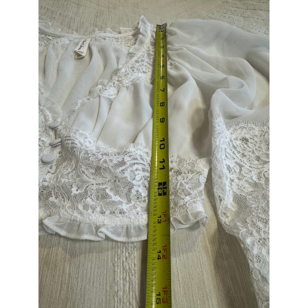 For Love & Lemons x Victoria's Secret Freya Flower Lace Blouse Cottagecore - Picture 5 of 7